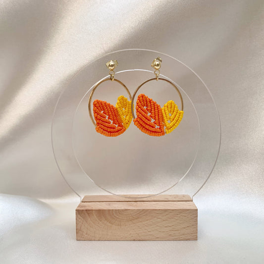 Feuilles bicolores orange & jaune
